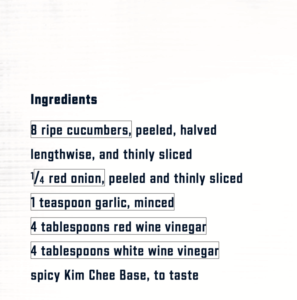 Ingredients